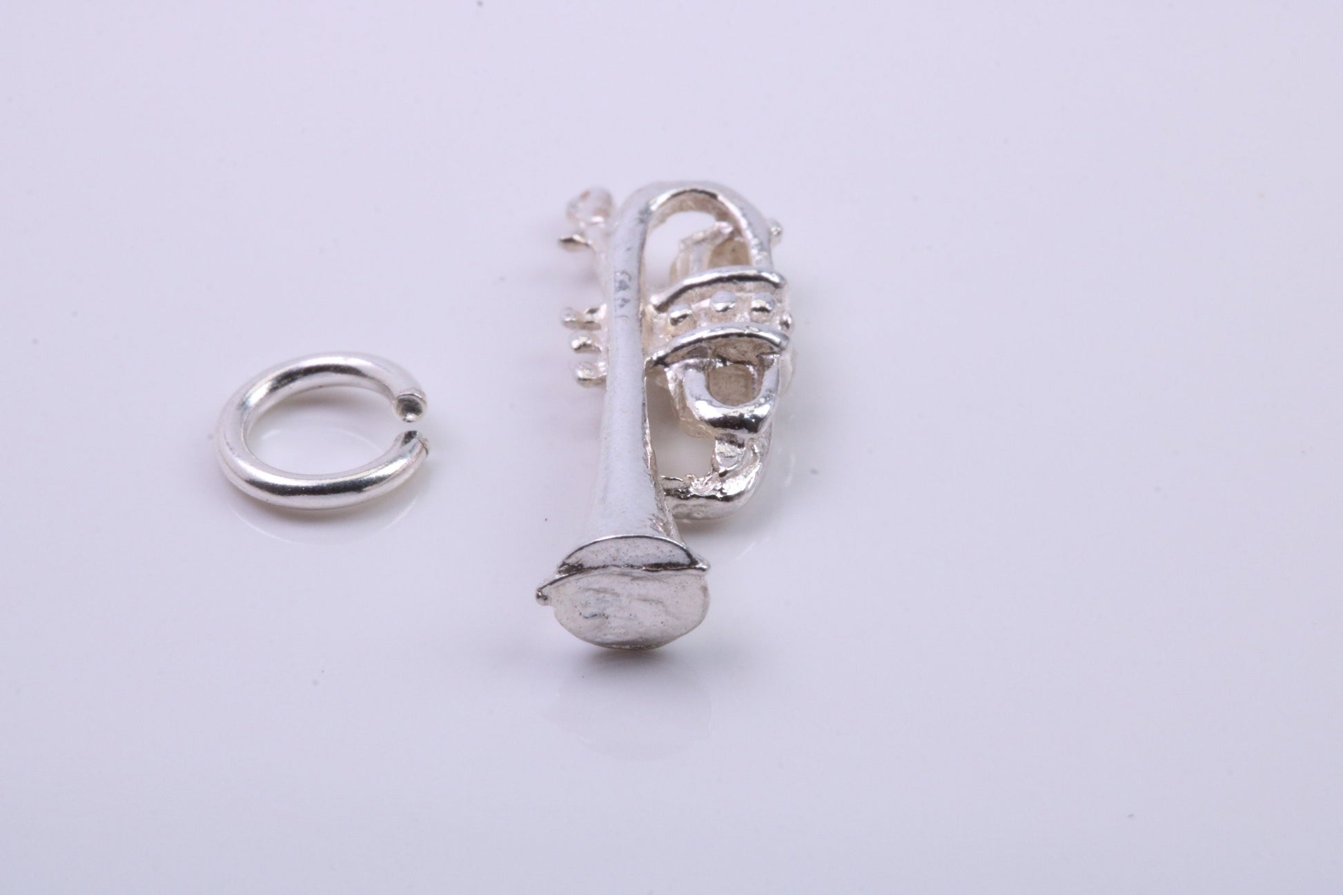 Tuba Charm, Traditional Charm, Made from Solid 925 Grade Sterling Silver, Complete with Attachment Link