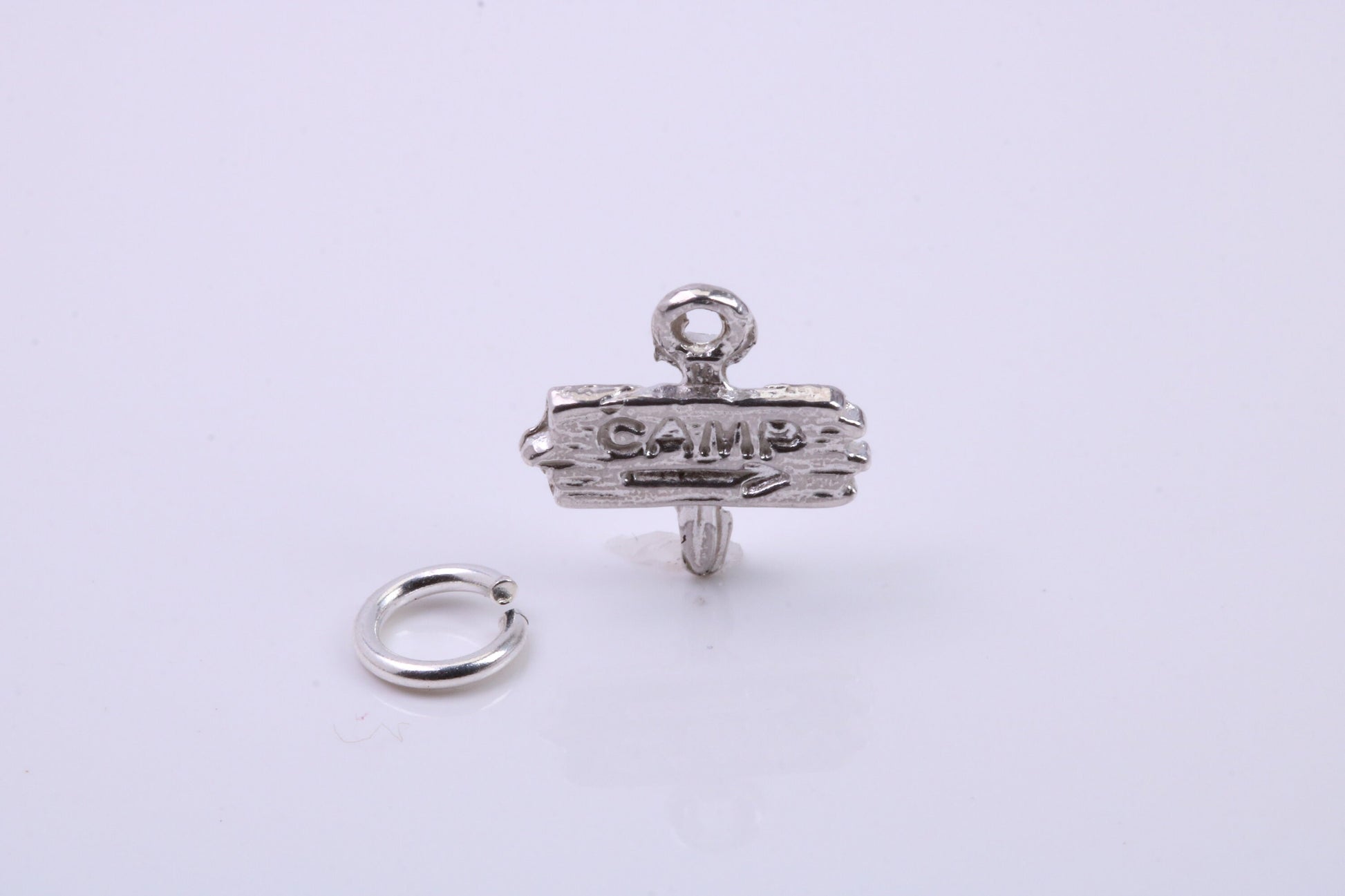 Camping Charm, Traditional Charm, Made from Solid 925 Grade Sterling Silver, Complete with Attachment Link