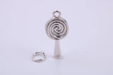 Spiral of Life Charm, Traditional Charm, Made from Solid 925 Grade Sterling Silver, Complete with Attachment Link