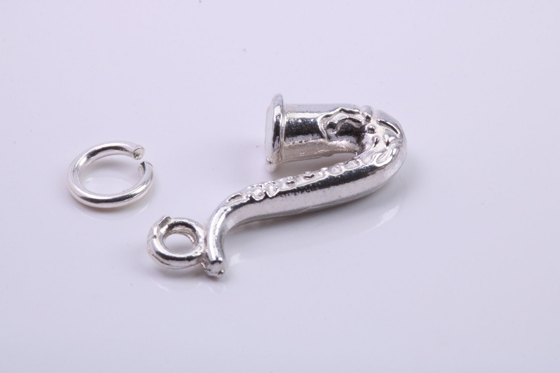 Saxophone Charm, Traditional Charm, Made from Solid 925 Grade Sterling Silver, Complete with Attachment Link
