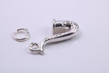 Saxophone Charm, Traditional Charm, Made from Solid 925 Grade Sterling Silver, Complete with Attachment Link