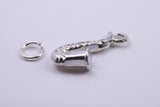 Saxophone Charm, Traditional Charm, Made from Solid 925 Grade Sterling Silver, Complete with Attachment Link