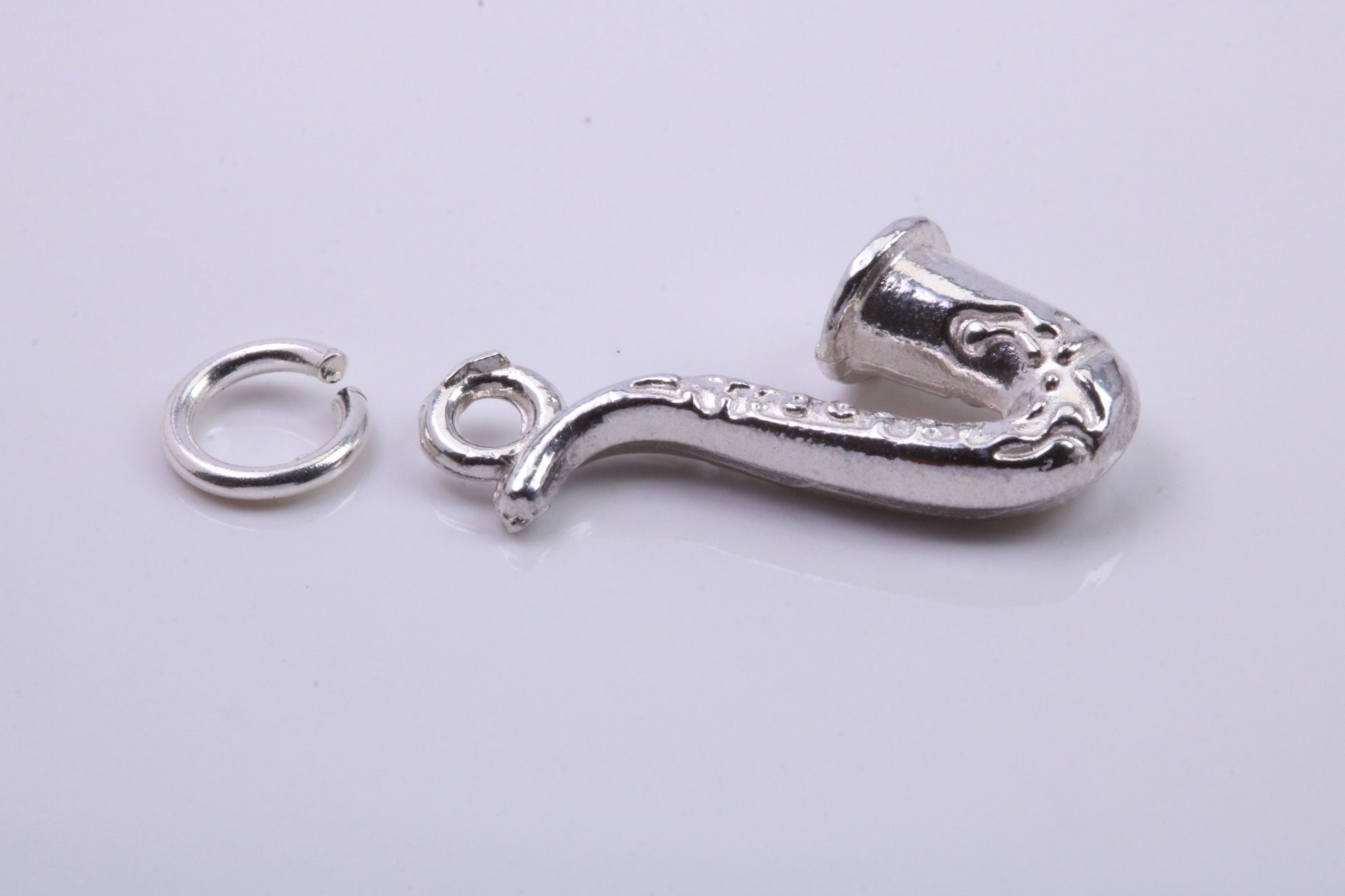 Saxophone Charm, Traditional Charm, Made from Solid 925 Grade Sterling Silver, Complete with Attachment Link