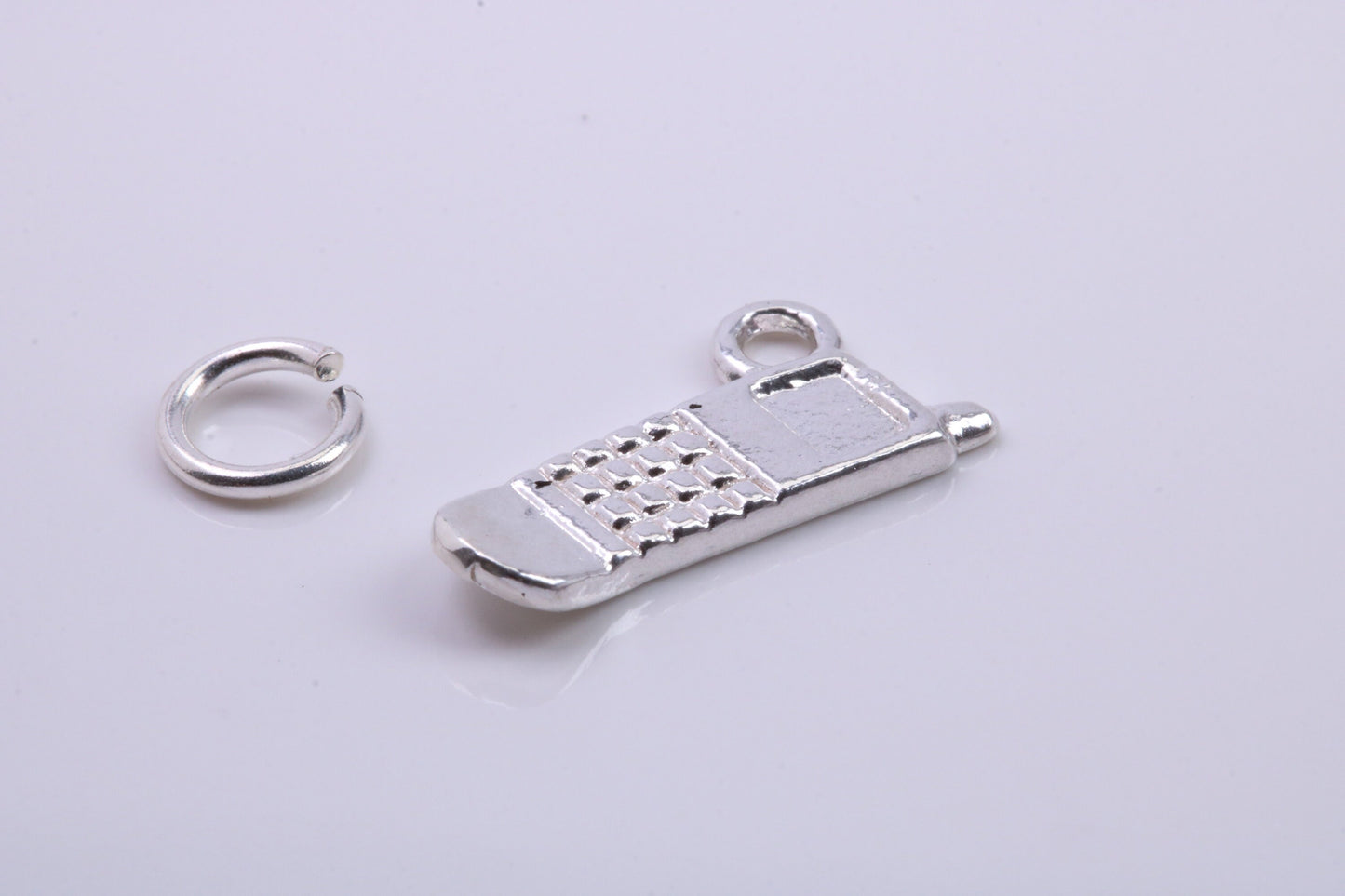 Cell Phone Charm, Traditional Charm, Made from Solid 925 Grade Sterling Silver, Complete with Attachment Link