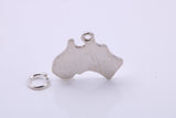 Australia Charm, Traditional Charm, Made from Solid 925 Grade Sterling Silver, Complete with Attachment Link
