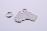 Australia Charm, Traditional Charm, Made from Solid 925 Grade Sterling Silver, Complete with Attachment Link