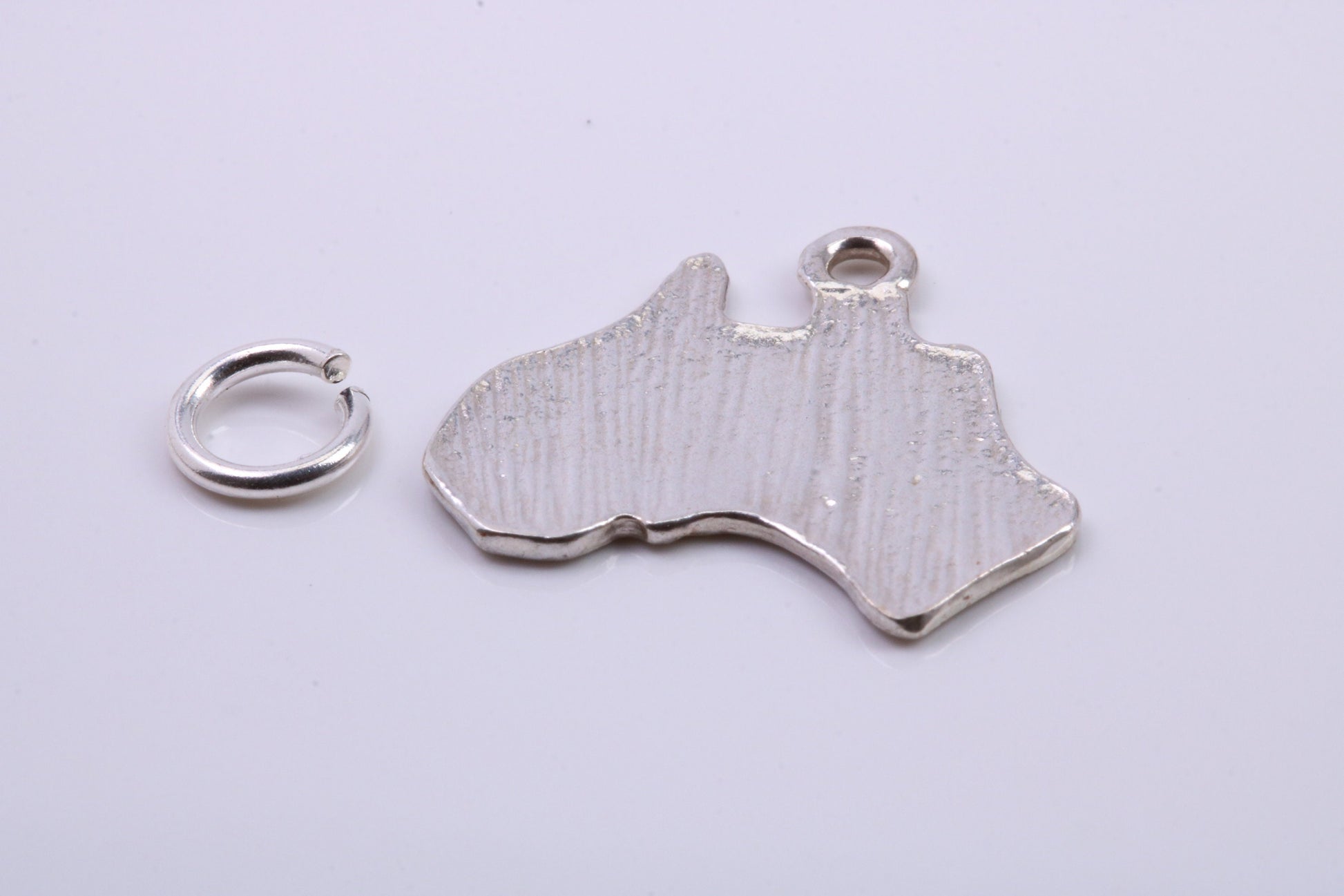 Australia Charm, Traditional Charm, Made from Solid 925 Grade Sterling Silver, Complete with Attachment Link