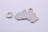 Australia Charm, Traditional Charm, Made from Solid 925 Grade Sterling Silver, Complete with Attachment Link