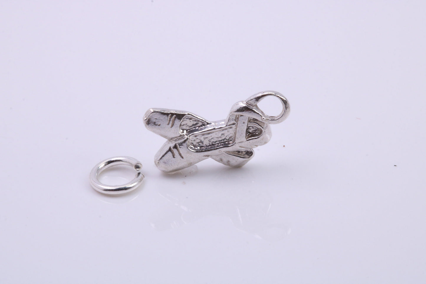 Ballerina Slippers Charm, Traditional Charm, Made from Solid 925 Grade Sterling Silver, Complete with Attachment Link