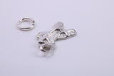 Ballerina Slippers Charm, Traditional Charm, Made from Solid 925 Grade Sterling Silver, Complete with Attachment Link