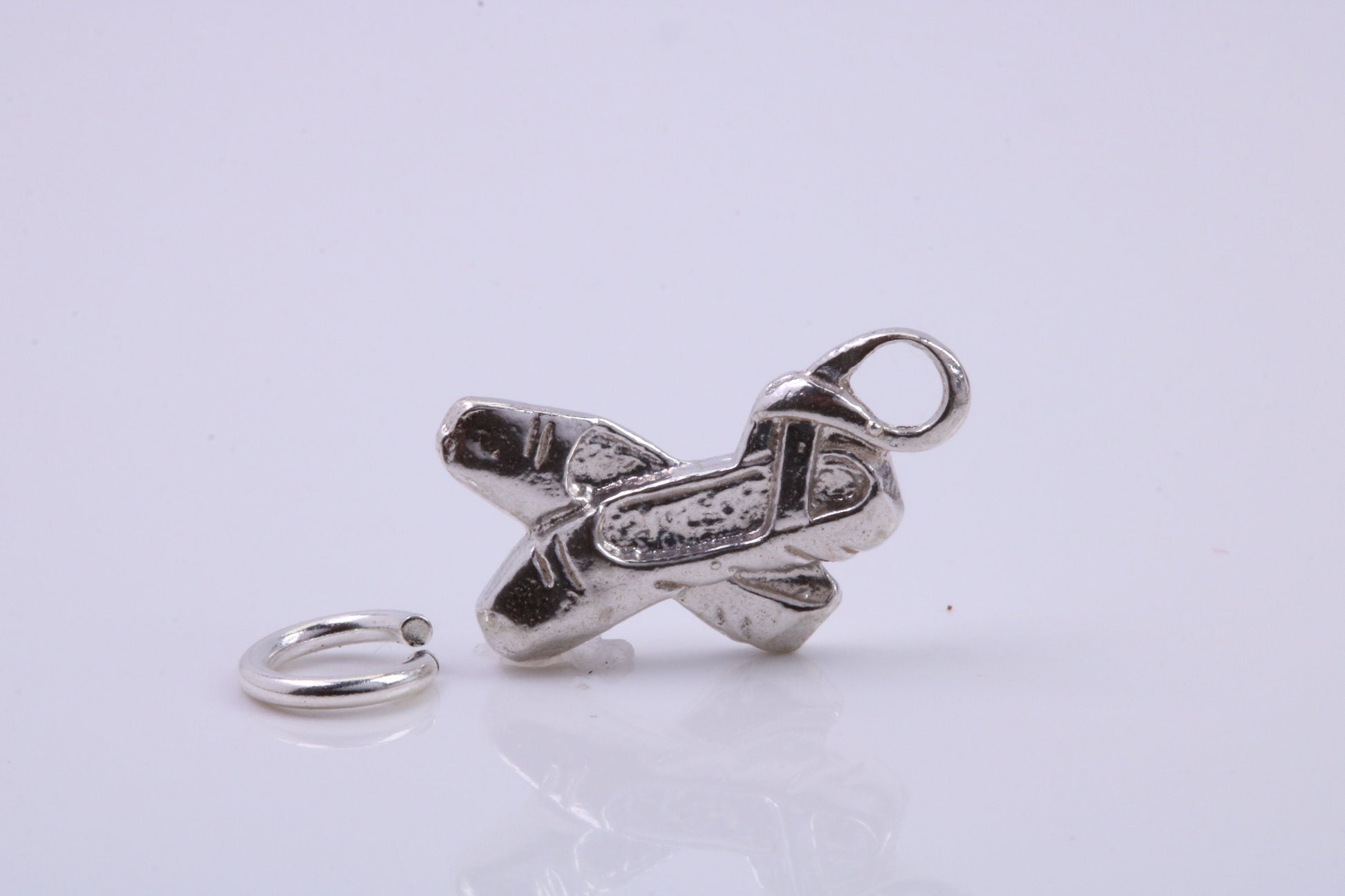 Ballerina Slippers Charm, Traditional Charm, Made from Solid 925 Grade Sterling Silver, Complete with Attachment Link