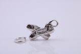 Ballerina Slippers Charm, Traditional Charm, Made from Solid 925 Grade Sterling Silver, Complete with Attachment Link