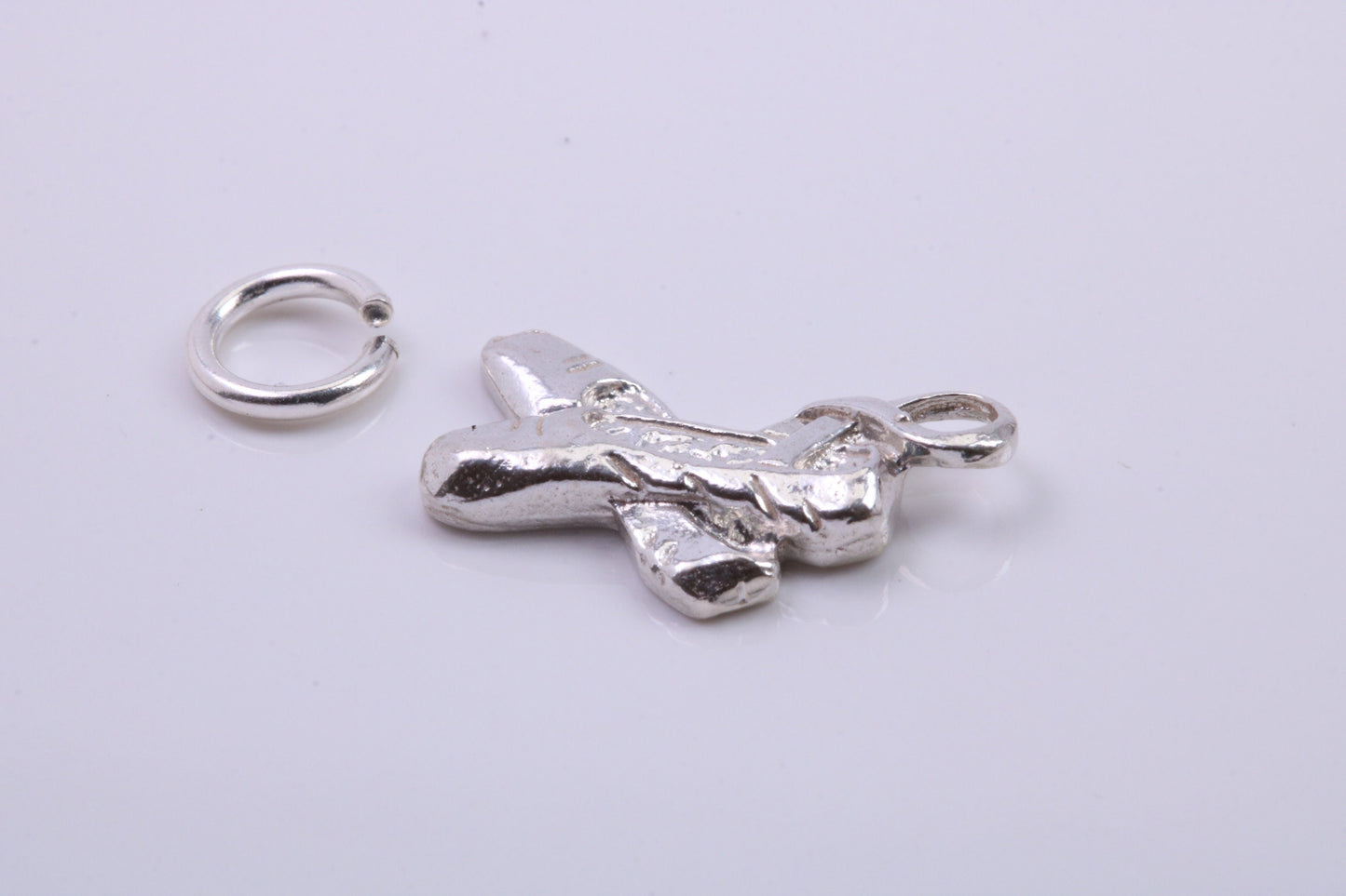 Ballerina Slippers Charm, Traditional Charm, Made from Solid 925 Grade Sterling Silver, Complete with Attachment Link
