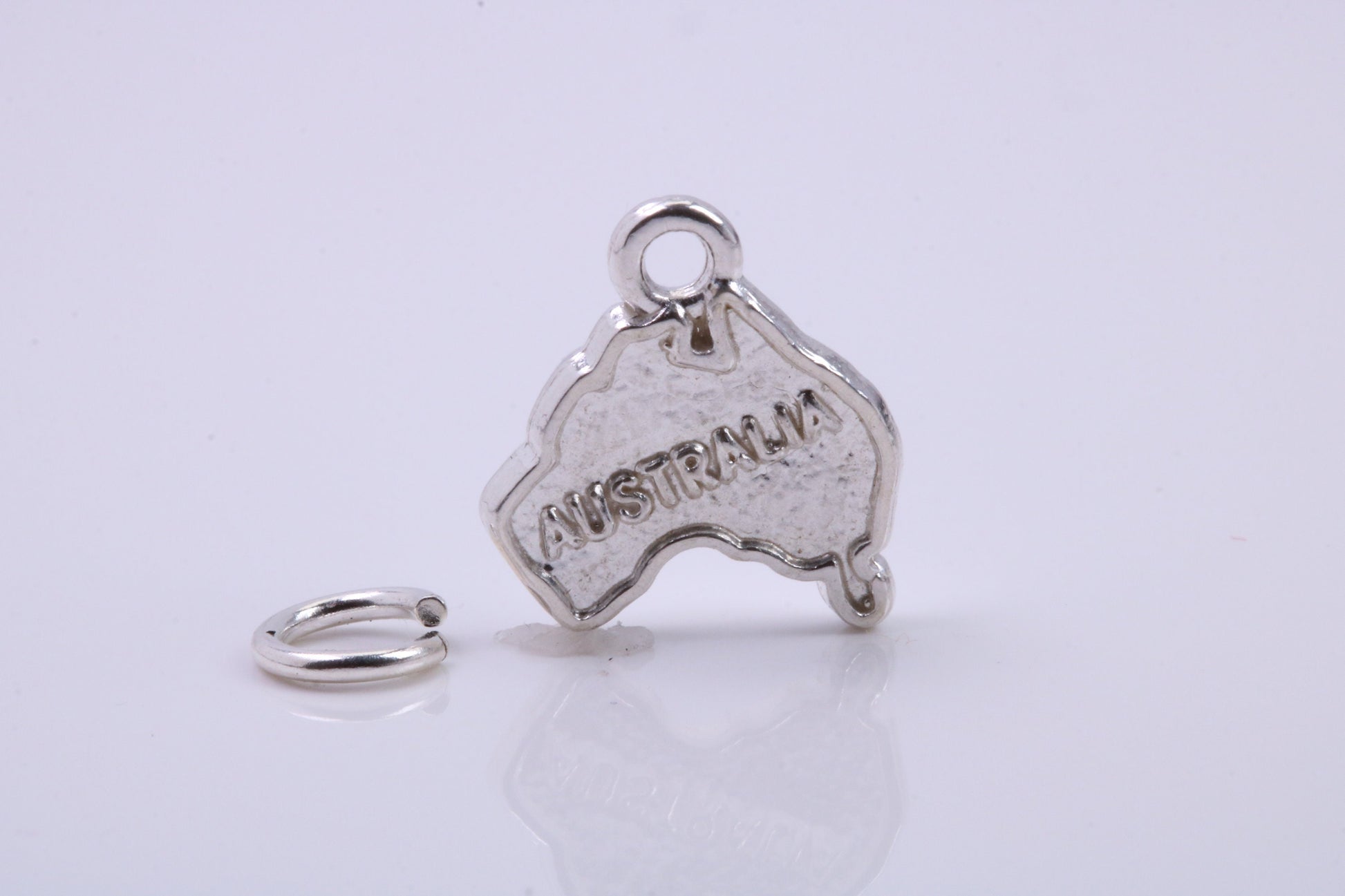 Australia Charm, Traditional Charm, Made from Solid 925 Grade Sterling Silver, Complete with Attachment Link