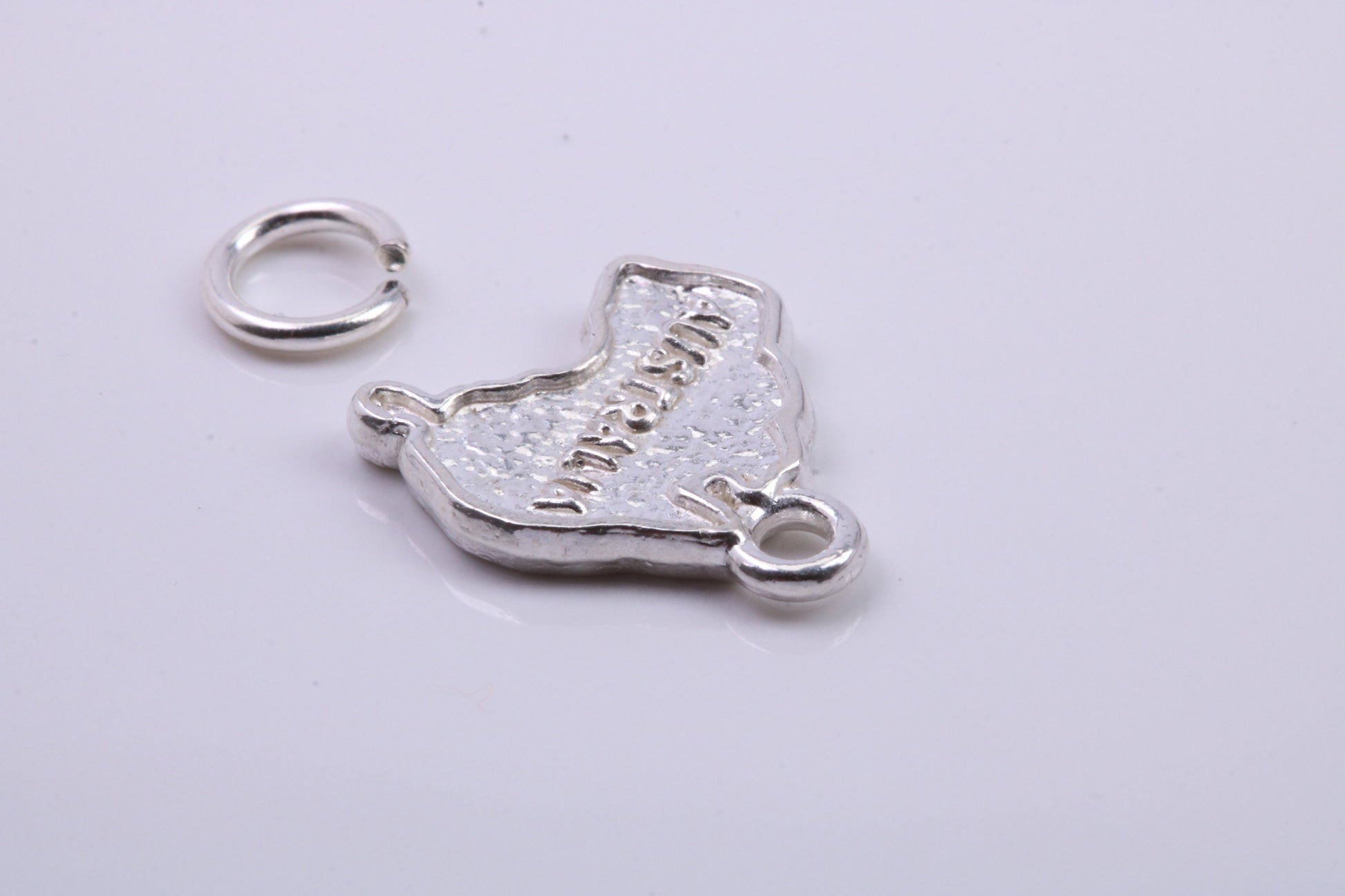 Australia Charm, Traditional Charm, Made from Solid 925 Grade Sterling Silver, Complete with Attachment Link