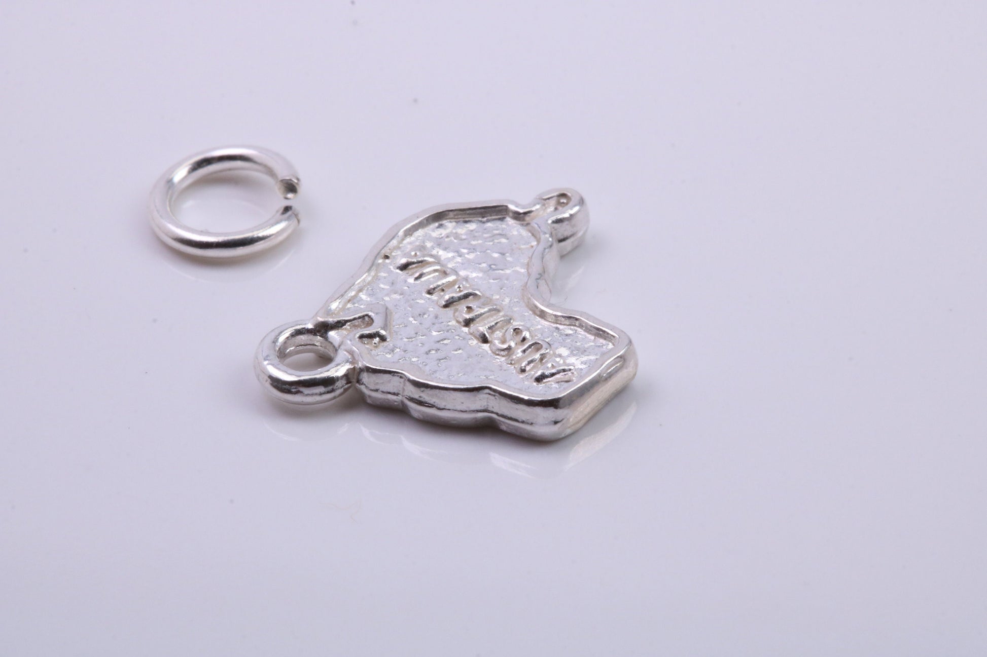 Australia Charm, Traditional Charm, Made from Solid 925 Grade Sterling Silver, Complete with Attachment Link