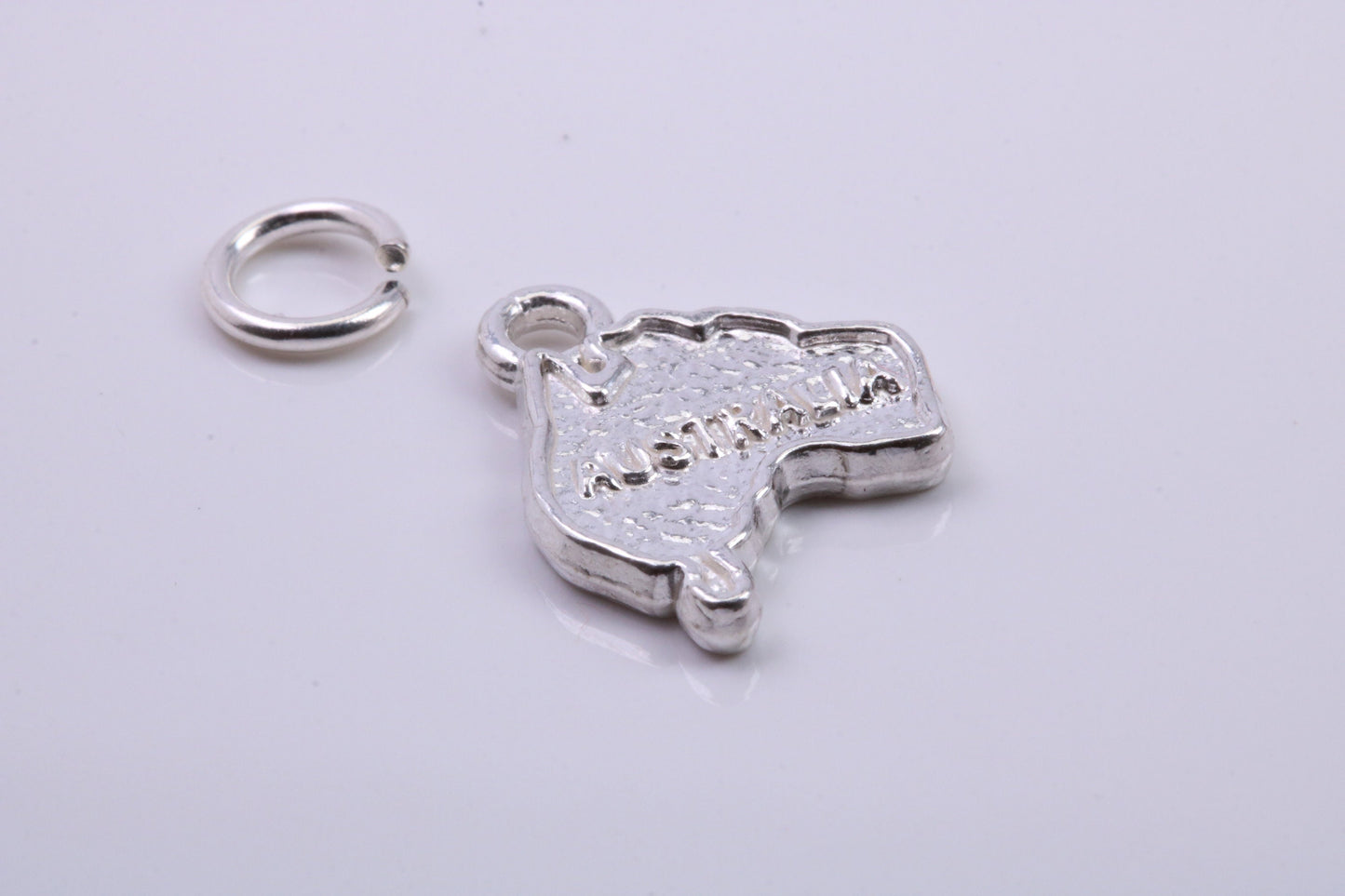 Australia Charm, Traditional Charm, Made from Solid 925 Grade Sterling Silver, Complete with Attachment Link