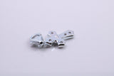 C Z ser Cross Charm, Traditional Charm, Made from Solid 925 Grade Sterling Silver, Complete with Attachment Link