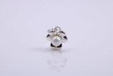 Pearl set Flower Charm, Traditional Charm, Made from Solid 925 Grade Sterling Silver, Complete with Attachment Link