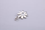 Daisy Flower Charm, Traditional Charm, Made from Solid 925 Grade Sterling Silver, Complete with Attachment Link