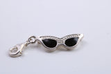 Spectacles Charm, Traditional Charm, Made from Solid 925 Grade Sterling Silver, Complete with Attachment Link