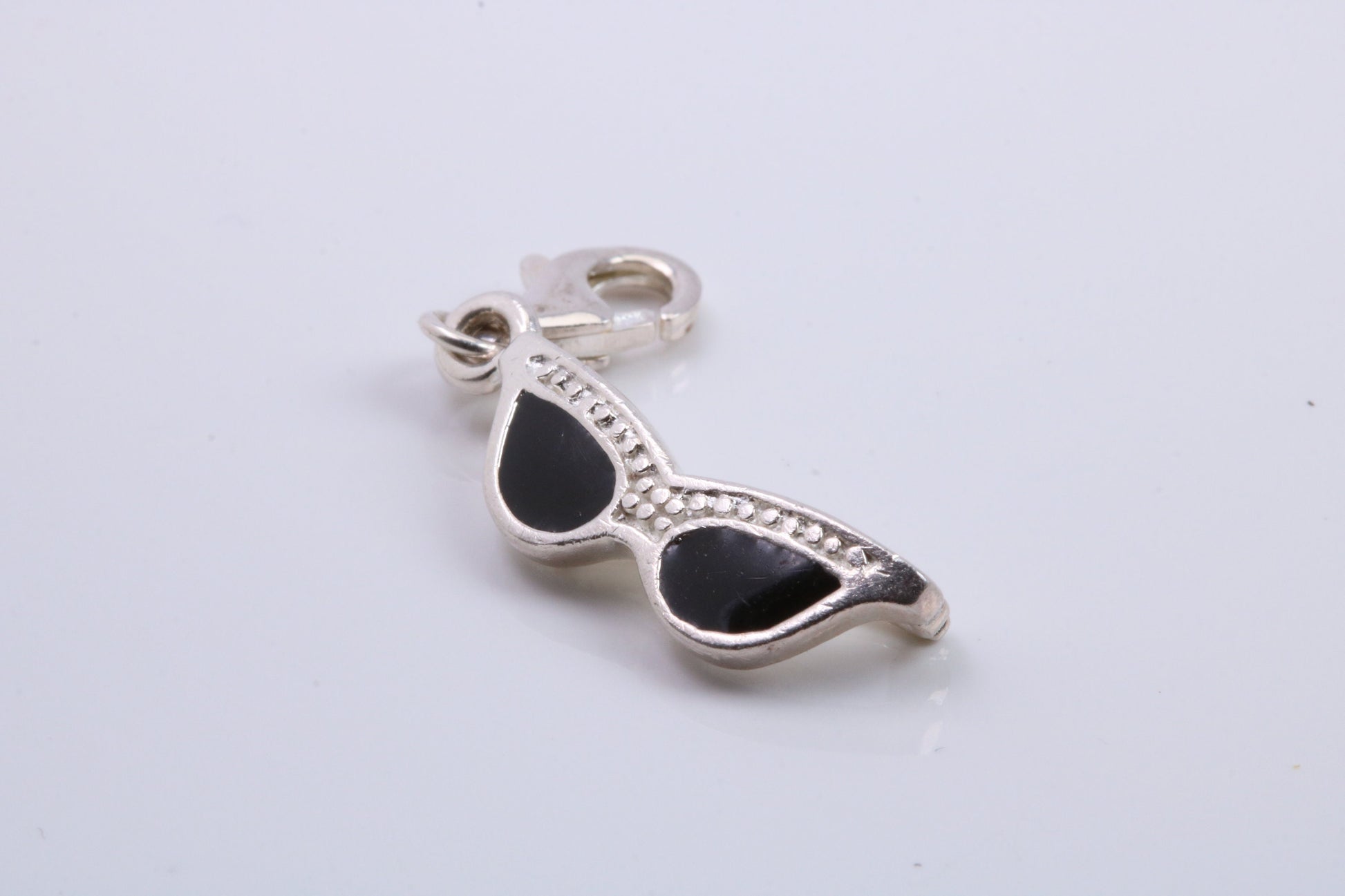 Spectacles Charm, Traditional Charm, Made from Solid 925 Grade Sterling Silver, Complete with Attachment Link