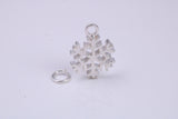 Snow Flake Charm, Traditional Charm, Made from Solid 925 Grade Sterling Silver, Complete with Attachment Link