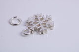 Snow Flake Charm, Traditional Charm, Made from Solid 925 Grade Sterling Silver, Complete with Attachment Link