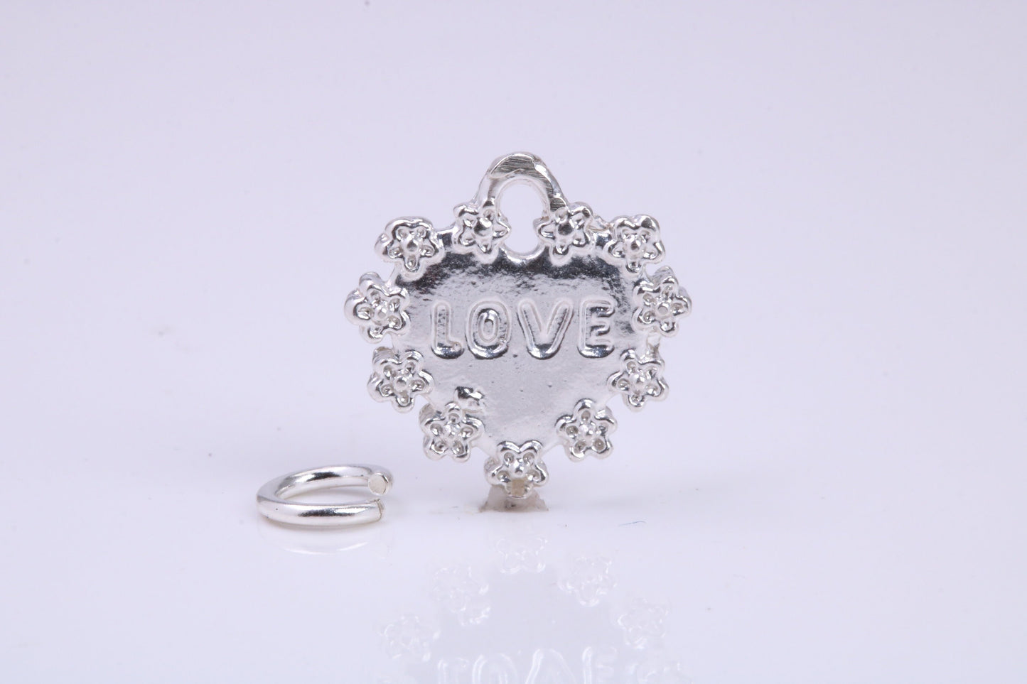 Love Amour Charm, Traditional Charm, Made from Solid 925 Grade Sterling Silver, Complete with Attachment Link