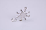 Sun Charm, Traditional Charm, Made from Solid 925 Grade Sterling Silver, Complete with Attachment Link