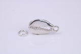 Shark Jaw Charm, Traditional Charm, Made from Solid 925 Grade Sterling Silver, Complete with Attachment Link