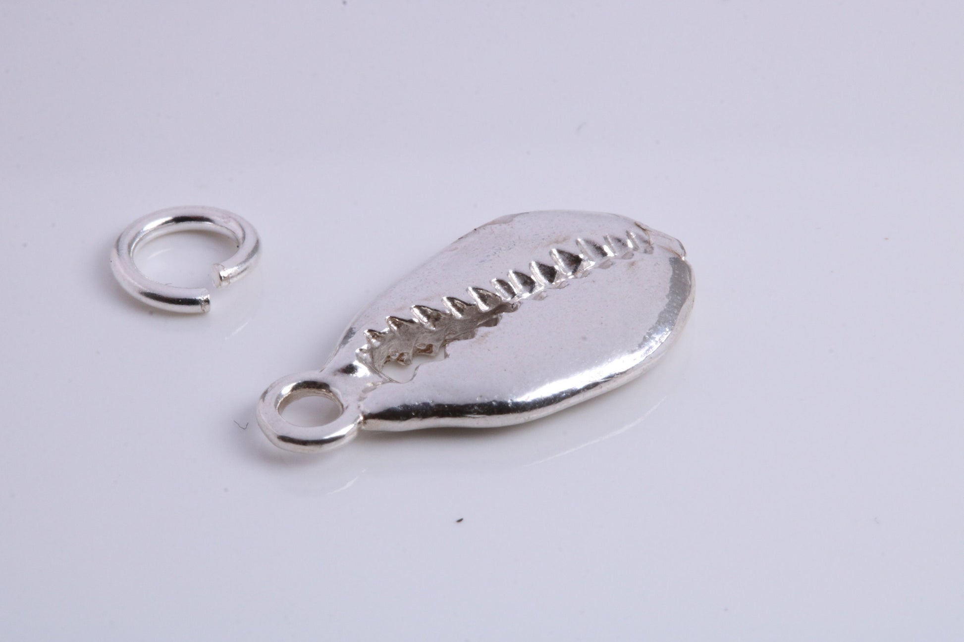 Shark Jaw Charm, Traditional Charm, Made from Solid 925 Grade Sterling Silver, Complete with Attachment Link