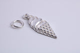 Ice Cream Cone Charm, Traditional Charm, Made from Solid 925 Grade Sterling Silver, Complete with Attachment Link