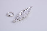 Ice Cream Cone Charm, Traditional Charm, Made from Solid 925 Grade Sterling Silver, Complete with Attachment Link