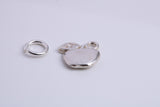 Apple Charm, Traditional Charm, Made from Solid 925 Grade Sterling Silver, Complete with Attachment Link