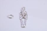 Skeleton Charm, Traditional Charm, Made from Solid 925 Grade Sterling Silver, Complete with Attachment Link