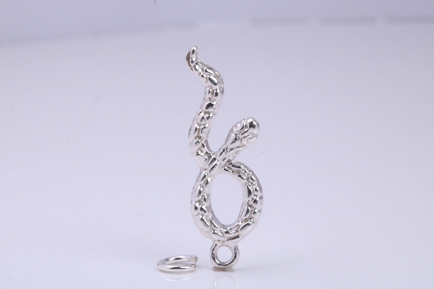 Snake Charm, Traditional Charm, Made from Solid 925 Grade Sterling Silver, Complete with Attachment Link