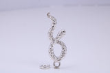 Snake Charm, Traditional Charm, Made from Solid 925 Grade Sterling Silver, Complete with Attachment Link