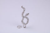 Snake Charm, Traditional Charm, Made from Solid 925 Grade Sterling Silver, Complete with Attachment Link