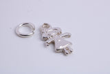 Toy Doll Charm, Traditional Charm, Made from Solid 925 Grade Sterling Silver, Complete with Attachment Link