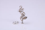 Mothers Day Rose Flower Charm, Traditional Charm, Made from Solid 925 Grade Sterling Silver, Complete with Attachment Link