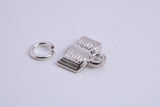 Book Charm, Traditional Charm, Made from Solid 925 Grade Sterling Silver, Complete with Attachment Link