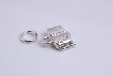 Book Charm, Traditional Charm, Made from Solid 925 Grade Sterling Silver, Complete with Attachment Link