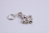 Fleur De Lis Charm, Traditional Charm, Made from Solid 925 Grade Sterling Silver, Complete with Attachment Link