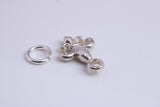 Fleur De Lis Charm, Traditional Charm, Made from Solid 925 Grade Sterling Silver, Complete with Attachment Link