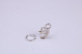 Moon and Star Charm, Traditional Charm, Made from Solid 925 Grade Sterling Silver, Complete with Attachment Link