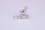 Teddy Bear Charm, Traditional Charm, Made from Solid 925 Grade Sterling Silver, Complete with Attachment Link