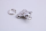 Teddy Bear Charm, Traditional Charm, Made from Solid 925 Grade Sterling Silver, Complete with Attachment Link