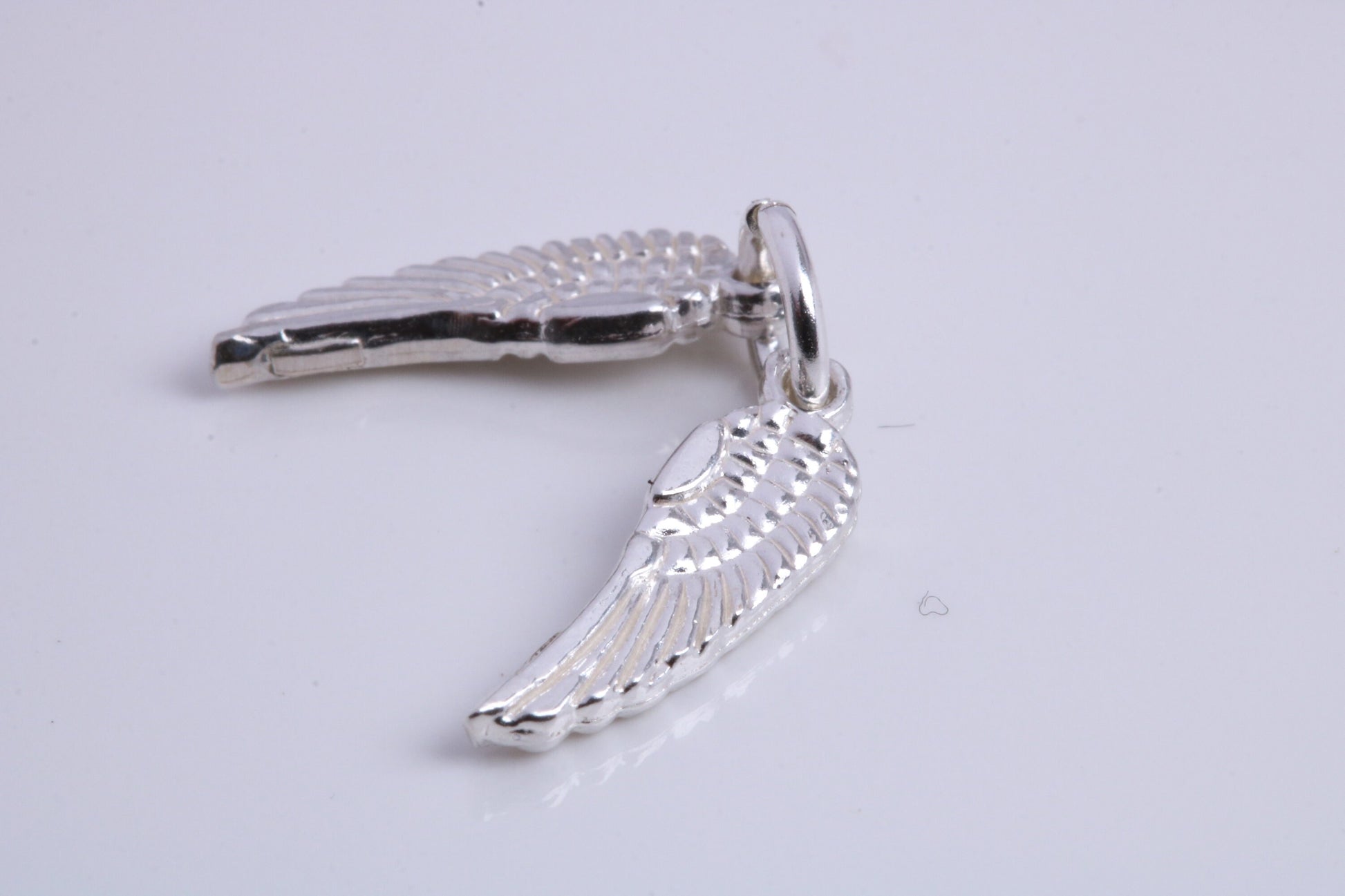 Wings Charm, Traditional Charm, Made from Solid 925 Grade Sterling Silver, Complete with Attachment Link