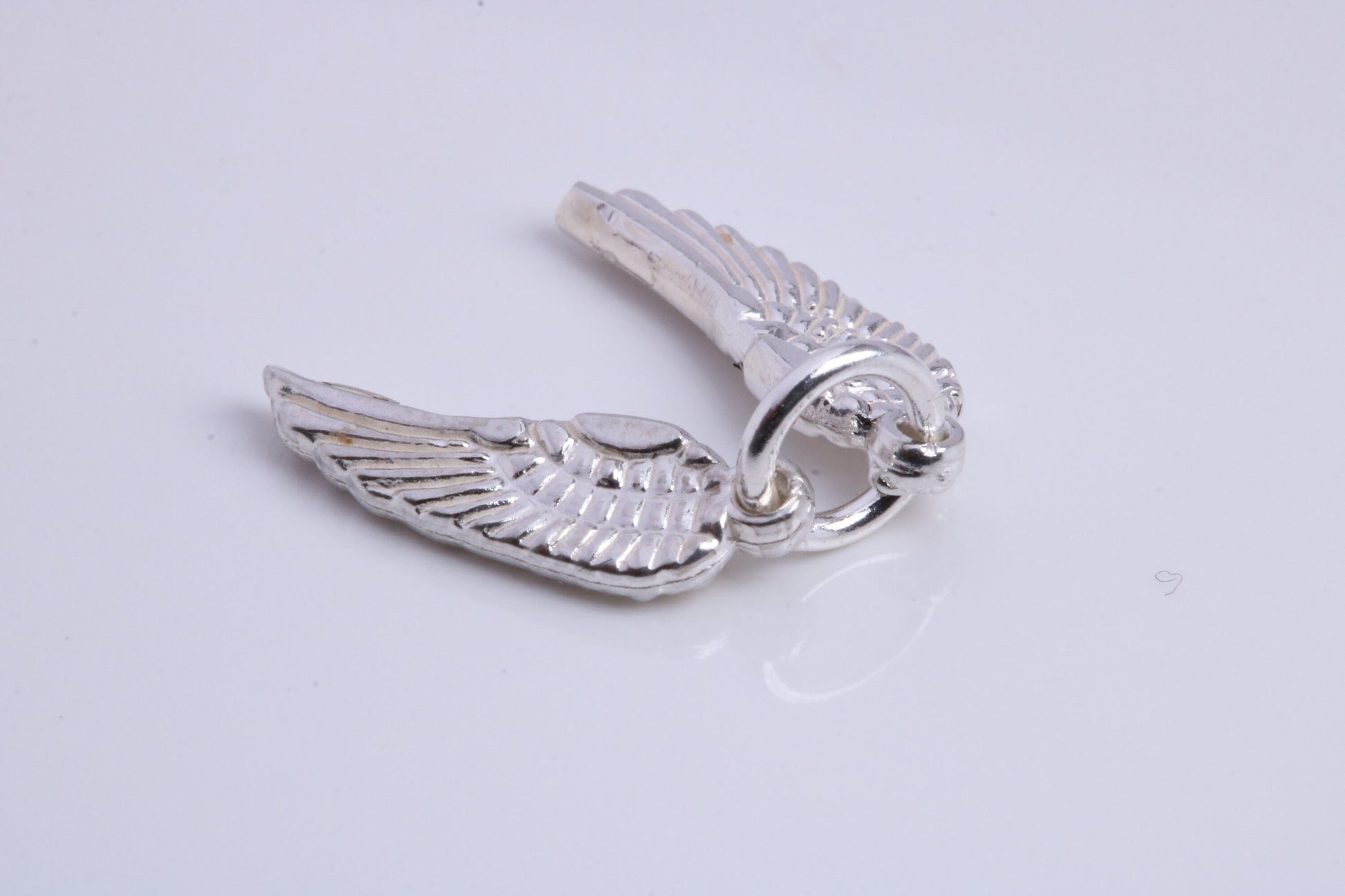 Wings Charm, Traditional Charm, Made from Solid 925 Grade Sterling Silver, Complete with Attachment Link
